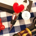 Red Heart Shaped Arte Murano Bottle Stopper